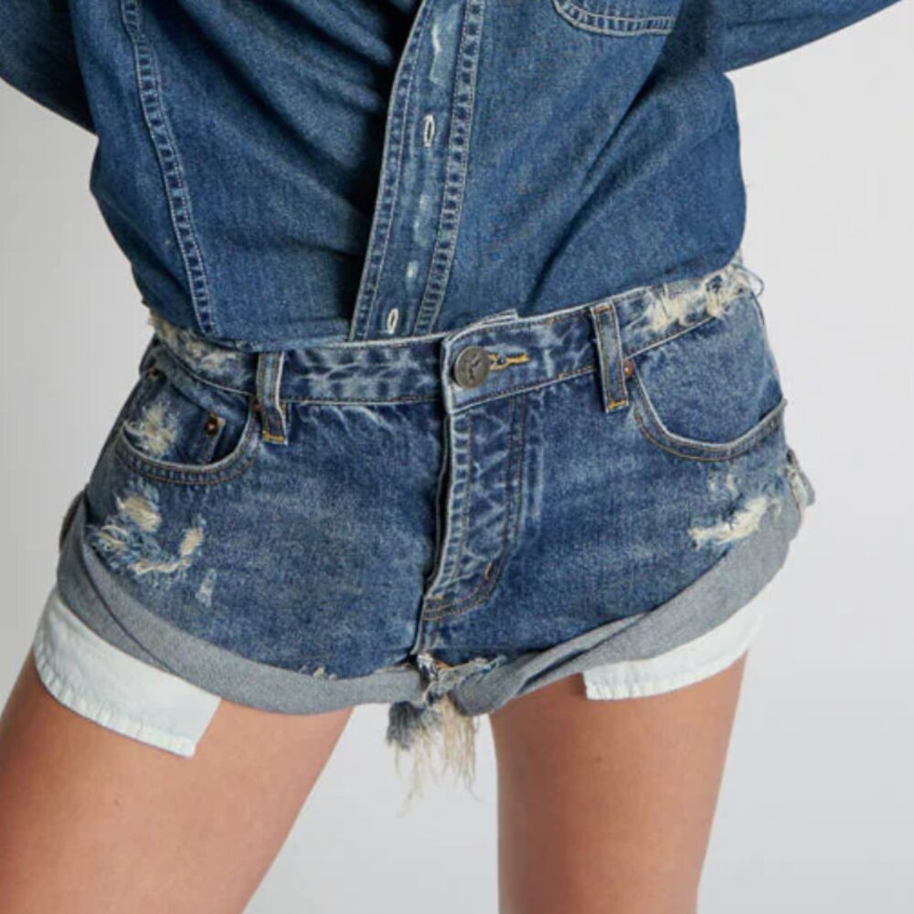Bandits Low Waist Denim Shorts - Used Blue